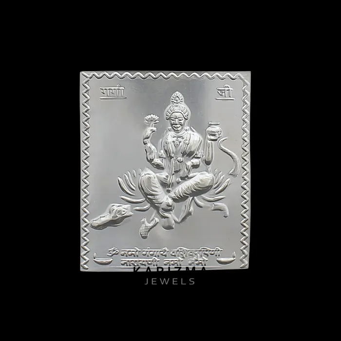 Rings Karizma Jewels Real Silver Ganga Ji silver sheet for Hindu religious red book remedies