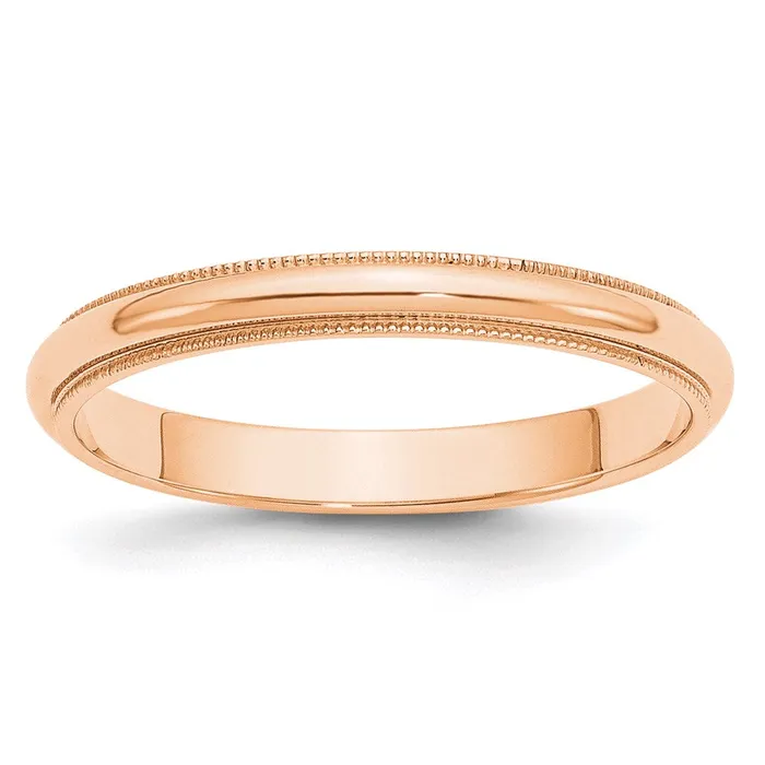 Rings WB Choice Jewelry 10k Rose Gold 3mm Milgrain Half Round Band Size 41RM0304WBC Rings WB Choice Jewelry 10k Rose Gold 3mm Milgrain Half Round Band Size 41RM0304WBC