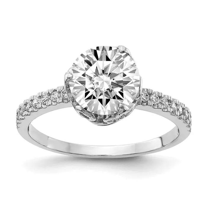 Rings WB Choice Jewelry 10K Tiara Collection White Gold Polished CZ RingWBC10YC385W Rings WB Choice Jewelry 10K Tiara Collection White Gold Polished CZ RingWBC10YC385W