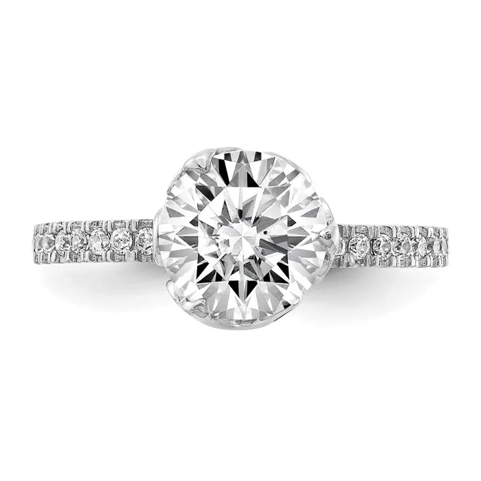Rings WB Choice Jewelry 10K Tiara Collection White Gold Polished CZ RingWBC10YC385W Rings WB Choice Jewelry 10K Tiara Collection White Gold Polished CZ RingWBC10YC385W