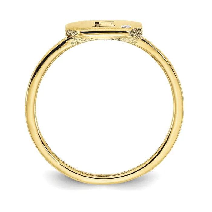 Rings WB Choice Jewelry 10KY Initial Octagon with Diamond Signet RingWBC10XNR127Y Rings WB Choice Jewelry 10KY Initial Octagon with Diamond Signet RingWBC10XNR127Y
