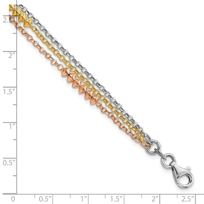 Rings WB Choice Jewelry Sterling Silver RHplated Rose Yellow goldplated Multistrand w 1in extWBCQG5976675 Rings WB Choice Jewelry Sterling Silver RHplated Rose Yellow goldplated Multistrand w 1in extWBCQG5976675