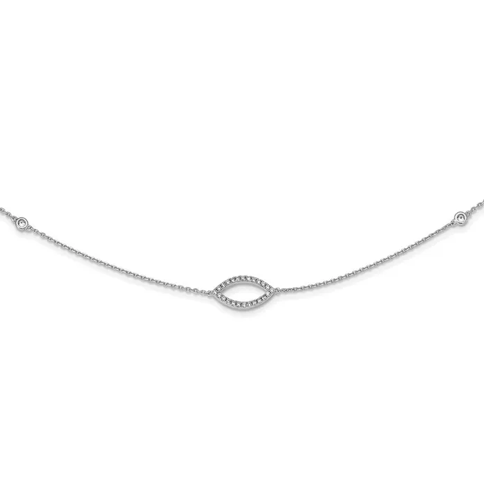 Sterling Silver 4 CZ stations 3 CZ Open Designs 18in NecklaceWBCQG564718 WB Choice Jewelry Necklaces Sterling Silver 4 CZ stations 3 CZ Open Designs 18in NecklaceWBCQG564718 WB Choice Jewelry Necklaces
