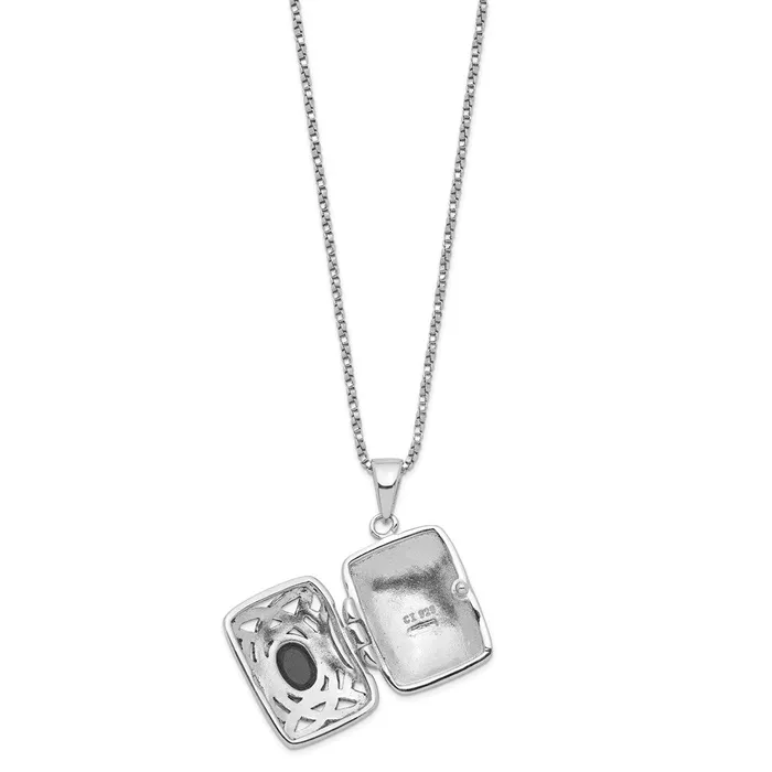 Sterling Silver Onyx Square Locket wChainWBCQG193818 WB Choice Jewelry Rings Sterling Silver Onyx Square Locket wChainWBCQG193818 WB Choice Jewelry Rings
