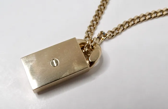 Vintage by Misty Chanel GoldTone Crystal Dog Tag Style Pendent Chain Necklace Necklaces