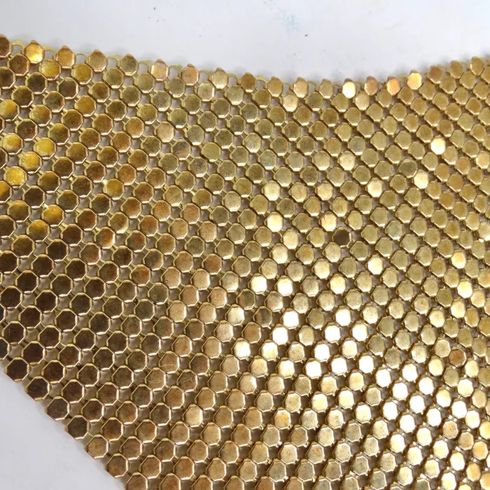 Vintage by Misty Necklaces 1990s Gold Tone Chainmail Cowl Neck Bib Necklace