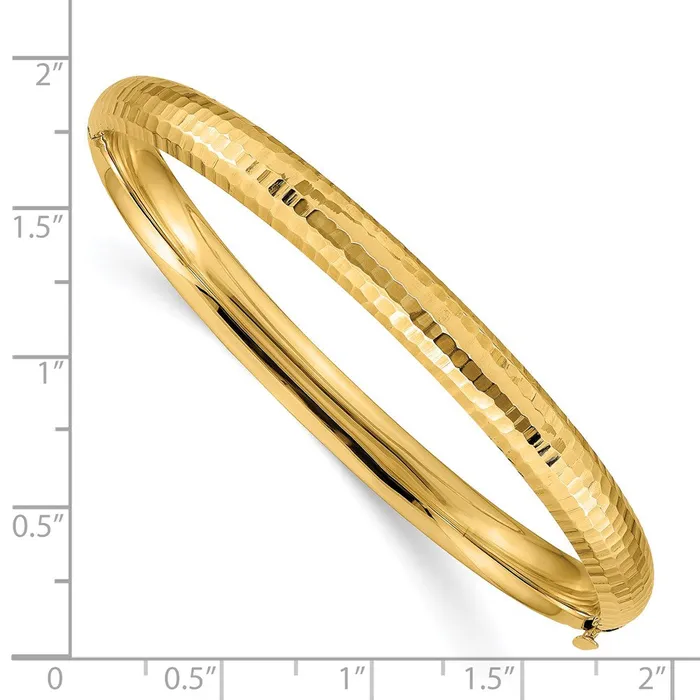 WB Choice Jewelry 14k 416 Hammered Fancy Hinged Bangle BraceletWBCDB107 Bracelets