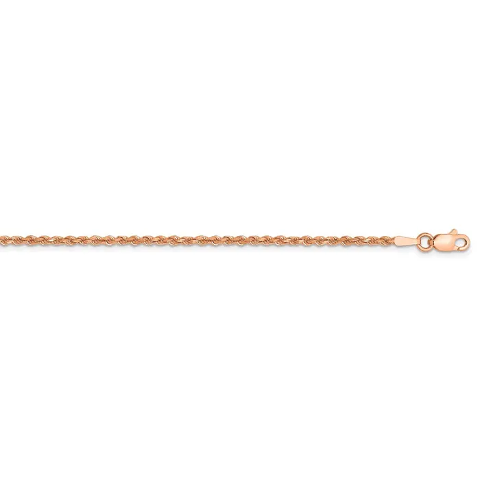 WB Choice Jewelry 14k Rose Gold 175mm DC Rope with Lobster Clasp ChainWBC014R30 Necklaces WB Choice Jewelry 14k Rose Gold 175mm DC Rope with Lobster Clasp ChainWBC014R30 Necklaces