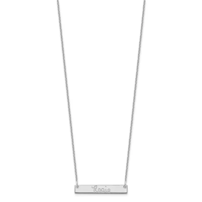 WB Choice Jewelry 14K White Gold Small Polished Signature Bar NecklaceWBCXNA1273W Necklaces WB Choice Jewelry 14K White Gold Small Polished Signature Bar NecklaceWBCXNA1273W Necklaces