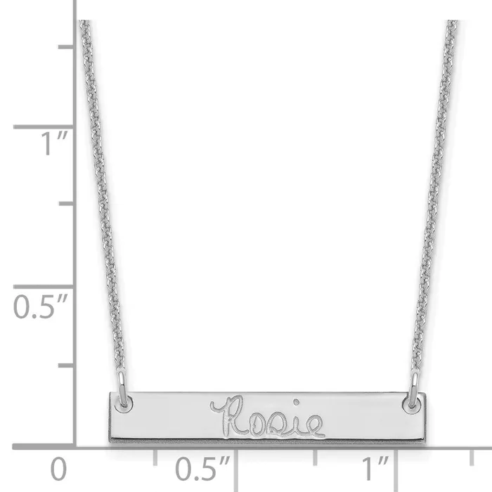 WB Choice Jewelry 14K White Gold Small Polished Signature Bar NecklaceWBCXNA1273W Necklaces WB Choice Jewelry 14K White Gold Small Polished Signature Bar NecklaceWBCXNA1273W Necklaces