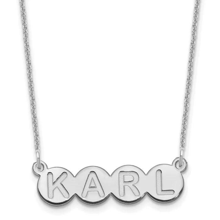 WB Choice Jewelry 14KW 4 Letter Bubble NecklaceWBCXNA1322W Necklaces