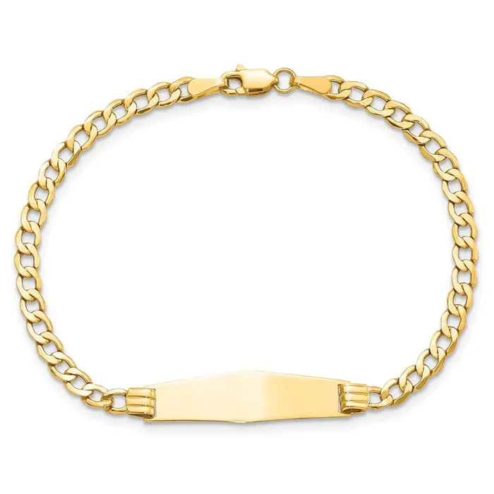 WB Choice Jewelry Bracelets 14k Semisolid Soft Diamond Shape Cuban Link ID BraceletWBCDCID106C7 WB Choice Jewelry Bracelets 14k Semisolid Soft Diamond Shape Cuban Link ID BraceletWBCDCID106C7