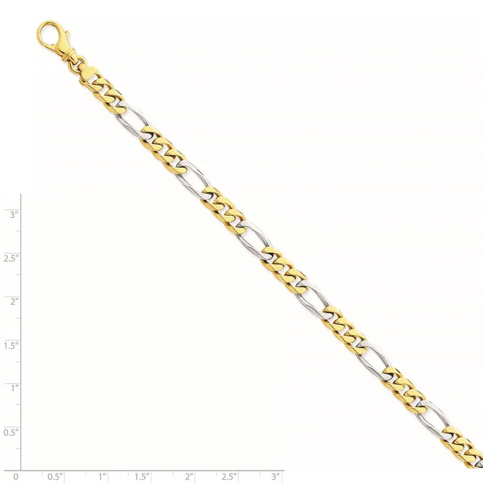 WB Choice Jewelry Bracelets 14K Twotone 61mm Handpolished Fancy Link BraceletWBCLK4889 WB Choice Jewelry Bracelets 14K Twotone 61mm Handpolished Fancy Link BraceletWBCLK4889