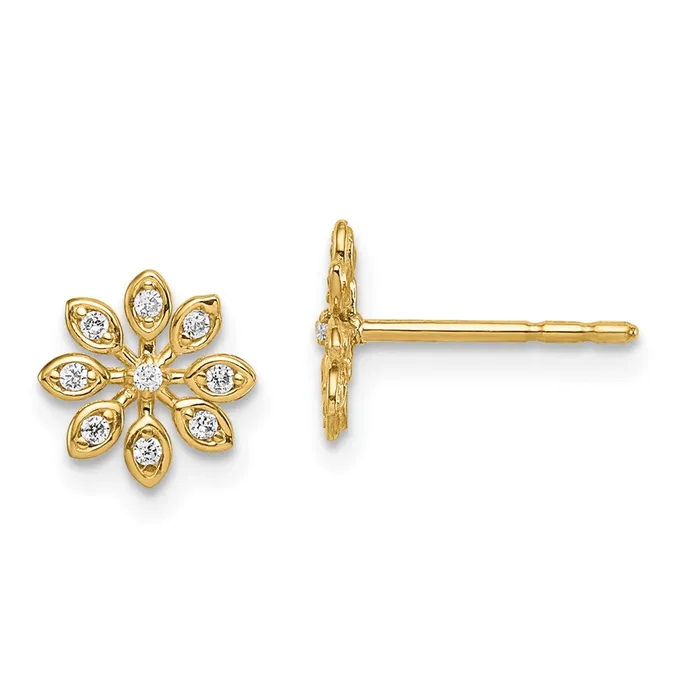 WB Choice Jewelry Earrings 14k Madi K CZ Flower Post EarringsWBCGK1041