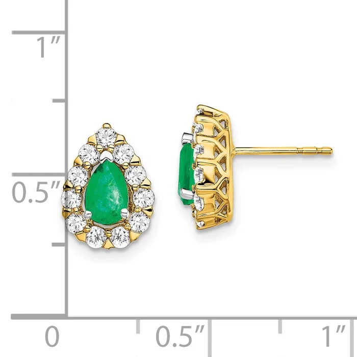WB Choice Jewelry Earrings 14k Pear Emerald and Diamond Halo Post EarringsWBCEM6991EM077YA WB Choice Jewelry Earrings 14k Pear Emerald and Diamond Halo Post EarringsWBCEM6991EM077YA
