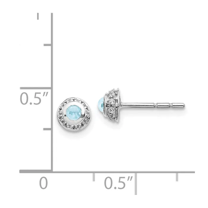 WB Choice Jewelry Earrings 14k White Gold Diamond and Cabochon Aquamarine EarringsWBCEM4030AQ010WA WB Choice Jewelry Earrings 14k White Gold Diamond and Cabochon Aquamarine EarringsWBCEM4030AQ010WA