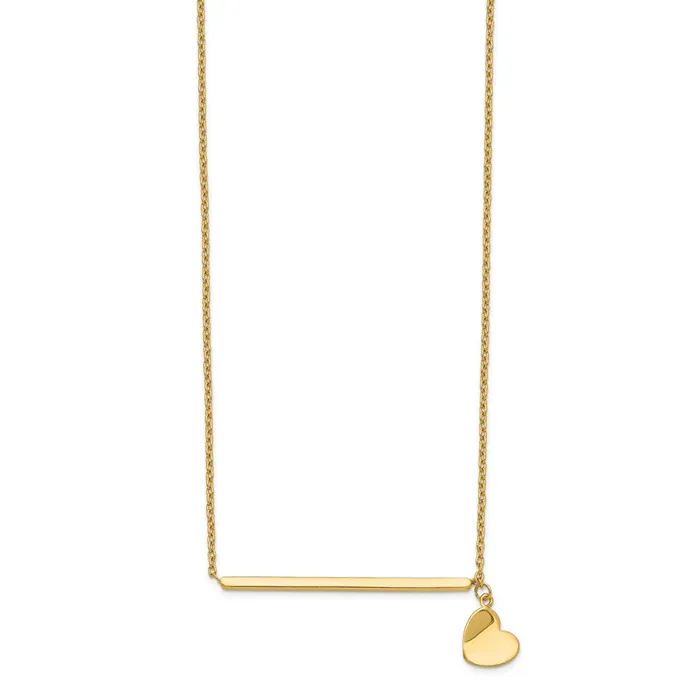 WB Choice Jewelry Necklaces 14k Polished Heart w 2in ext NecklaceWBCSF265913 WB Choice Jewelry Necklaces 14k Polished Heart w 2in ext NecklaceWBCSF265913