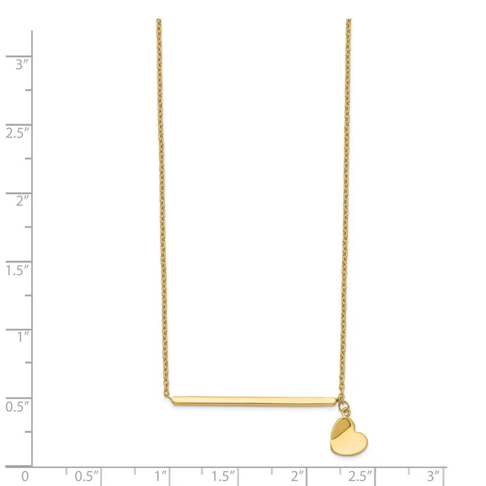 WB Choice Jewelry Necklaces 14k Polished Heart w 2in ext NecklaceWBCSF265913 WB Choice Jewelry Necklaces 14k Polished Heart w 2in ext NecklaceWBCSF265913