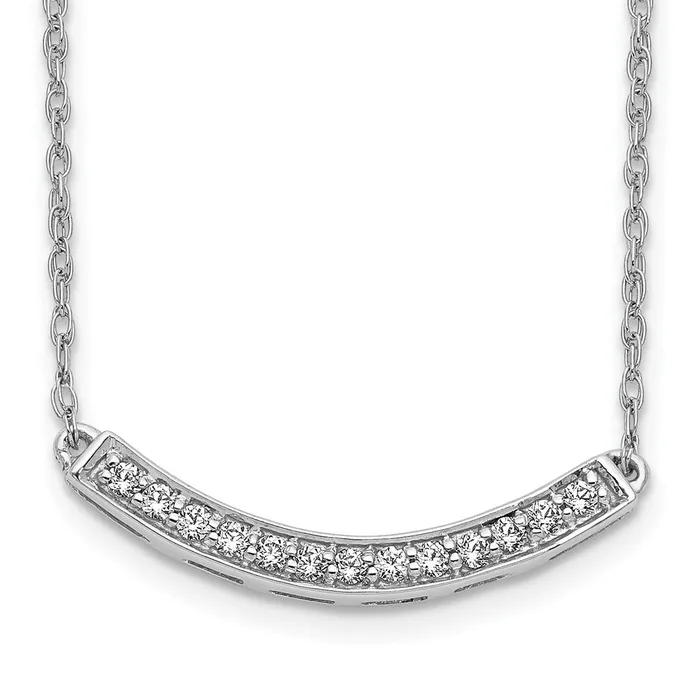 WB Choice Jewelry Necklaces 14k White Gold Diamond Curved Bar 18 inch NecklaceWBCPM4679016WA WB Choice Jewelry Necklaces 14k White Gold Diamond Curved Bar 18 inch NecklaceWBCPM4679016WA