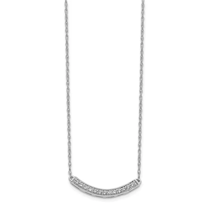 WB Choice Jewelry Necklaces 14k White Gold Diamond Curved Bar 18 inch NecklaceWBCPM4679016WA WB Choice Jewelry Necklaces 14k White Gold Diamond Curved Bar 18 inch NecklaceWBCPM4679016WA