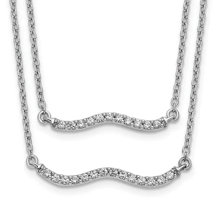 WB Choice Jewelry Necklaces 14k White Gold Diamond Double Strand 18 inch NecklaceWBCPM3749025WA WB Choice Jewelry Necklaces 14k White Gold Diamond Double Strand 18 inch NecklaceWBCPM3749025WA