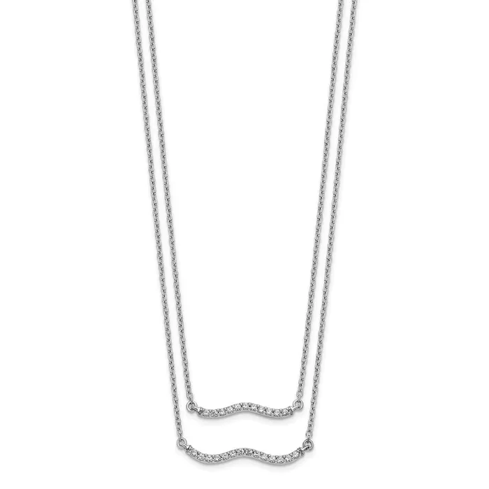 WB Choice Jewelry Necklaces 14k White Gold Diamond Double Strand 18 inch NecklaceWBCPM3749025WA WB Choice Jewelry Necklaces 14k White Gold Diamond Double Strand 18 inch NecklaceWBCPM3749025WA