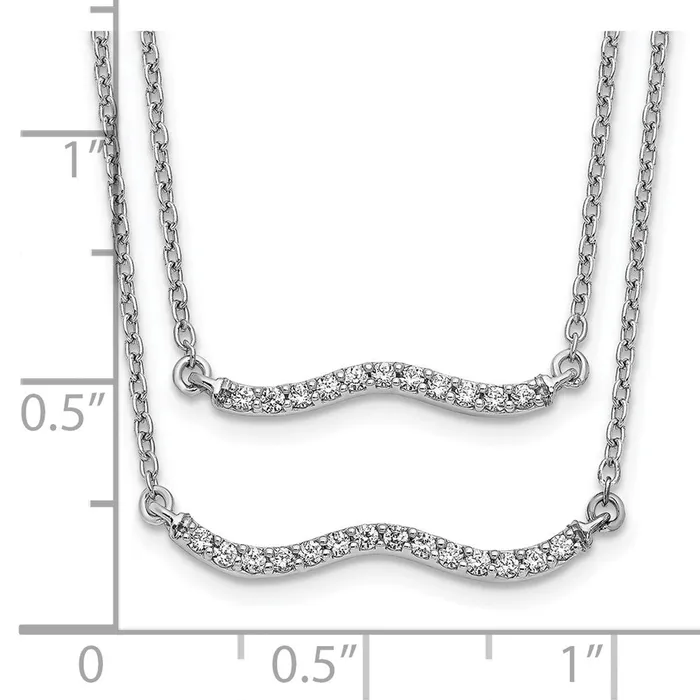 WB Choice Jewelry Necklaces 14k White Gold Diamond Double Strand 18 inch NecklaceWBCPM3749025WA WB Choice Jewelry Necklaces 14k White Gold Diamond Double Strand 18 inch NecklaceWBCPM3749025WA