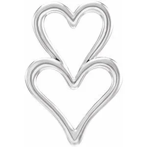 WB Choice Jewelry Necklaces Platinum Double Heart Slide Pendant86331104PSTWBC WB Choice Jewelry Necklaces Platinum Double Heart Slide Pendant86331104PSTWBC
