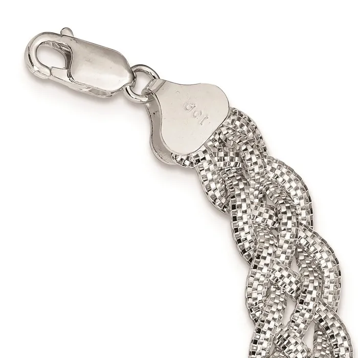 WB Choice Jewelry Necklaces Sterling Silver Braided Mesh NecklaceWBCQG384118 WB Choice Jewelry Necklaces Sterling Silver Braided Mesh NecklaceWBCQG384118