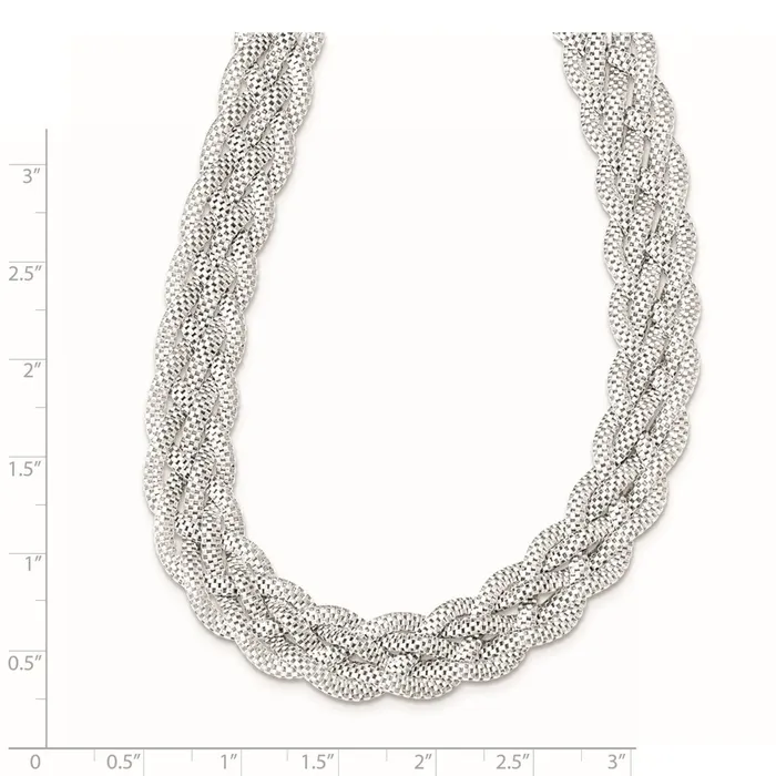 WB Choice Jewelry Necklaces Sterling Silver Braided Mesh NecklaceWBCQG384118 WB Choice Jewelry Necklaces Sterling Silver Braided Mesh NecklaceWBCQG384118