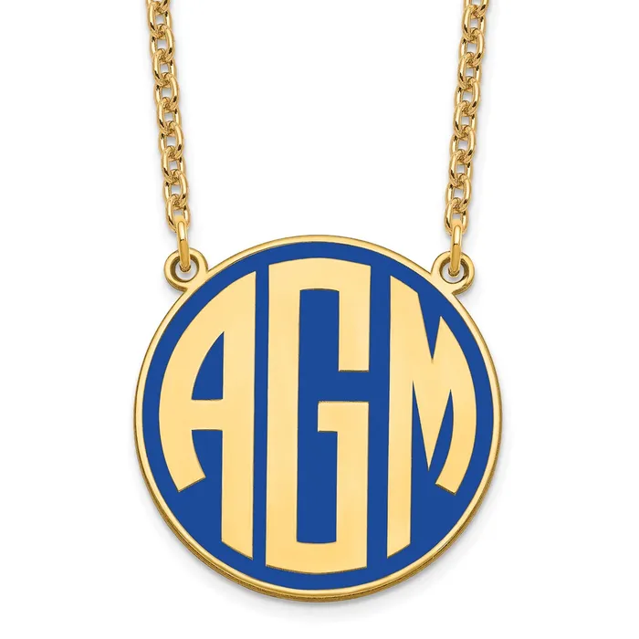 WB Choice Jewelry Necklaces Sterling SilverGoldplated Epoxy Block Letter Circle Monogram NecklaceWBCXNA592GP WB Choice Jewelry Necklaces Sterling SilverGoldplated Epoxy Block Letter Circle Monogram NecklaceWBCXNA592GP