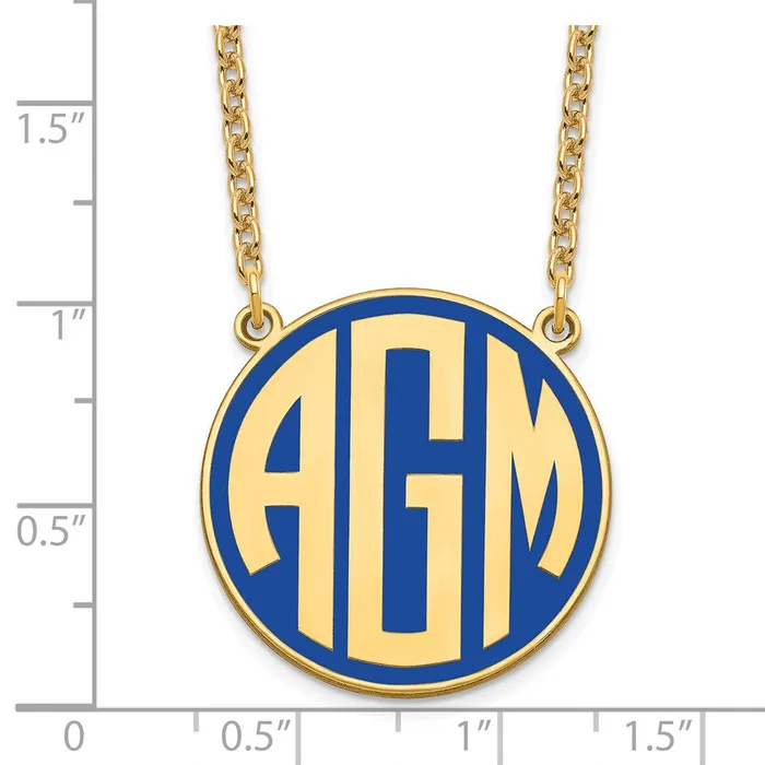 WB Choice Jewelry Necklaces Sterling SilverGoldplated Epoxy Block Letter Circle Monogram NecklaceWBCXNA592GP WB Choice Jewelry Necklaces Sterling SilverGoldplated Epoxy Block Letter Circle Monogram NecklaceWBCXNA592GP