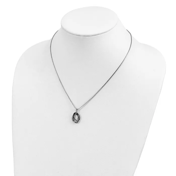 WB Choice Jewelry Necklaces Sterling Silver Rhod Plated Blue and White Dia Triple Oval Pendant NecklaceWBCQP3686 WB Choice Jewelry Necklaces Sterling Silver Rhod Plated Blue and White Dia Triple Oval Pendant NecklaceWBCQP3686