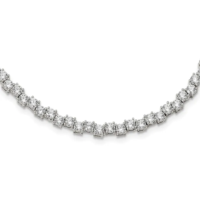 WB Choice Jewelry Necklaces Sterling Silver Rhodiumplated Polished 4mm CZ NecklaceWBCQG595717 WB Choice Jewelry Necklaces Sterling Silver Rhodiumplated Polished 4mm CZ NecklaceWBCQG595717