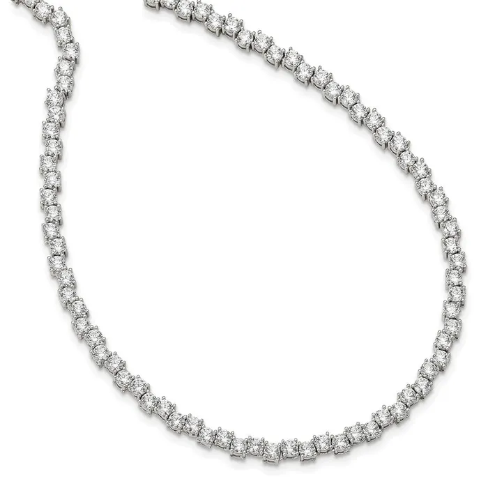 WB Choice Jewelry Necklaces Sterling Silver Rhodiumplated Polished 4mm CZ NecklaceWBCQG595717 WB Choice Jewelry Necklaces Sterling Silver Rhodiumplated Polished 4mm CZ NecklaceWBCQG595717