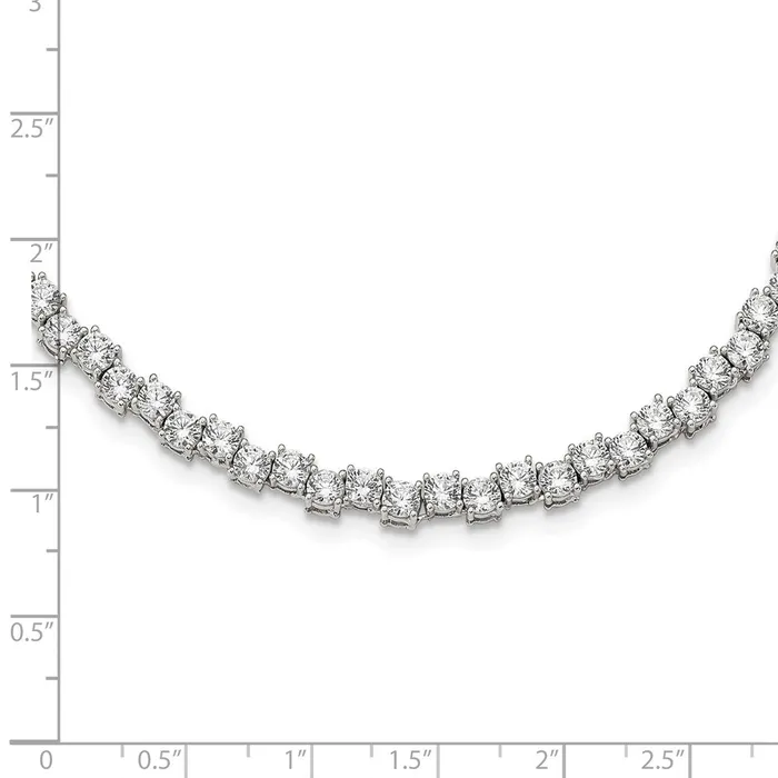 WB Choice Jewelry Necklaces Sterling Silver Rhodiumplated Polished 4mm CZ NecklaceWBCQG595717 WB Choice Jewelry Necklaces Sterling Silver Rhodiumplated Polished 4mm CZ NecklaceWBCQG595717