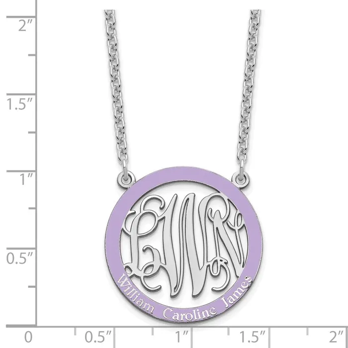 WB Choice Jewelry Necklaces Sterling SilverRhodiumplated Small Epoxied Family Monogram NecklaceWBCXNA571SS WB Choice Jewelry Necklaces Sterling SilverRhodiumplated Small Epoxied Family Monogram NecklaceWBCXNA571SS
