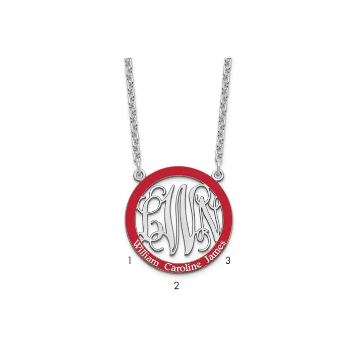 WB Choice Jewelry Necklaces Sterling SilverRhodiumplated Small Epoxied Family Monogram NecklaceWBCXNA571SS WB Choice Jewelry Necklaces Sterling SilverRhodiumplated Small Epoxied Family Monogram NecklaceWBCXNA571SS