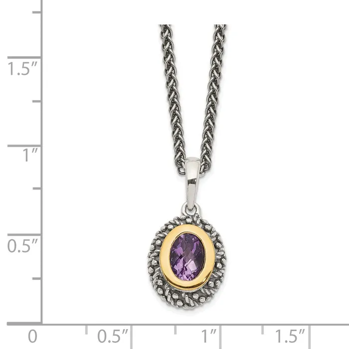 WB Choice Jewelry Necklaces Sterling Silver w14k Amethyst NecklaceWBCQTC1263 WB Choice Jewelry Necklaces Sterling Silver w14k Amethyst NecklaceWBCQTC1263