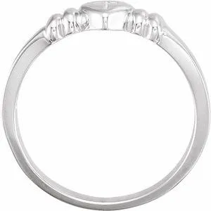 WB Choice Jewelry Rings 14K White Heart Cross Chastity Ring Size 4R7027144269PSTWBC WB Choice Jewelry Rings 14K White Heart Cross Chastity Ring Size 4R7027144269PSTWBC