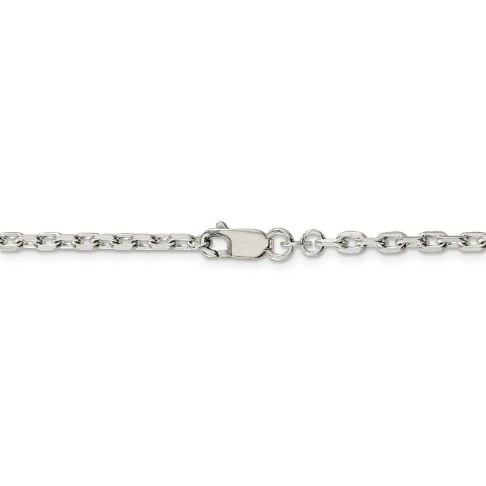 WB Choice Jewelry Rings Sterling Silver 325mm Beveled Oval Cable ChainWBCQCA10036