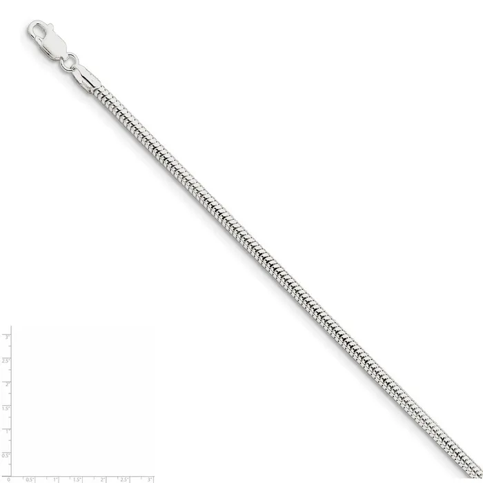 WB Choice Jewelry Sterling Silver 3mm Round Snake ChainWBCQSNL08024 Rings