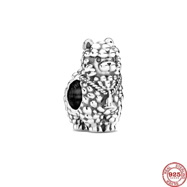 aliexpress Necklaces Cow Llama Horse Charms for Pandora Style Bracelets Sterling Silver Farm Animal Charms