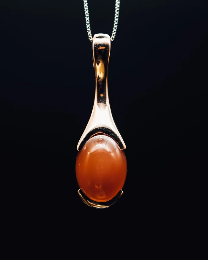 Art FX fine jewelry Necklaces 14k Rose Gold Moonstone Cabochon Pendant