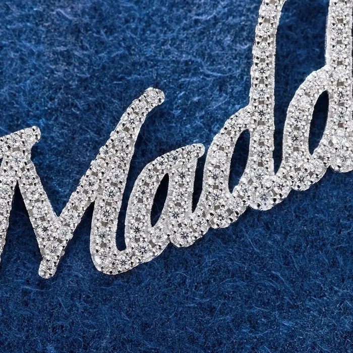 icezeusshop Necklaces Custom Moissanite Cursive Letter Name Necklace