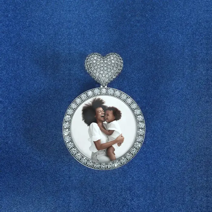 icezeusshop Necklaces Custom Round Photo Pendant