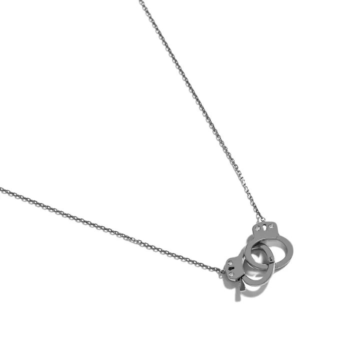 Jack Vartanian Necklaces MEDIUM HANDCUFF NECKLACE IN BLACK RHODIUM PLATED 18K WHITE GOLD WITH DIAMOND Jack Vartanian Necklaces MEDIUM HANDCUFF NECKLACE IN BLACK RHODIUM PLATED 18K WHITE GOLD WITH DIAMOND