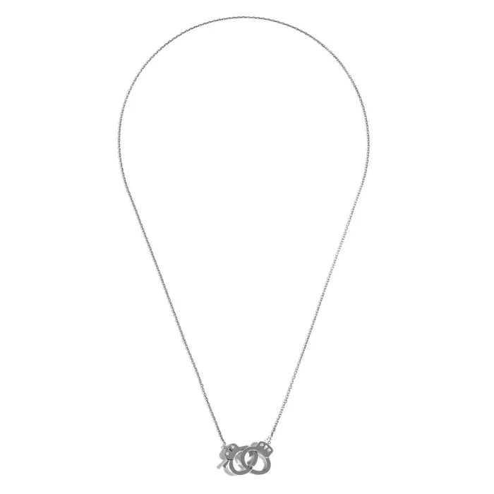 Jack Vartanian Necklaces MEDIUM HANDCUFF NECKLACE IN BLACK RHODIUM PLATED 18K WHITE GOLD WITH DIAMOND