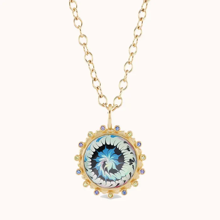 Marlo Laz Necklaces Tie Dye Necklace Blue