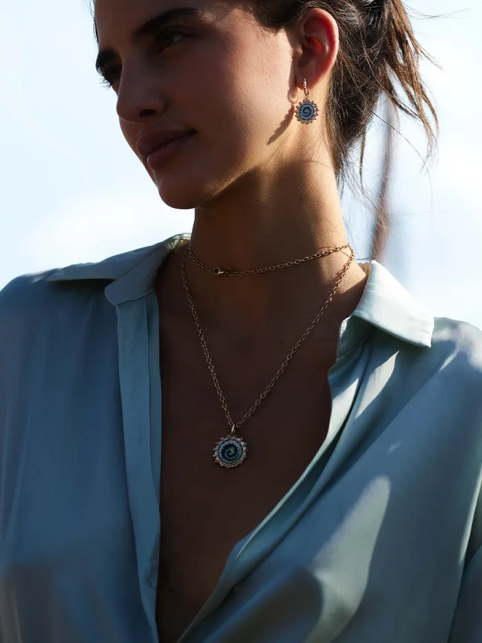 Marlo Laz Necklaces Tie Dye Necklace Blue